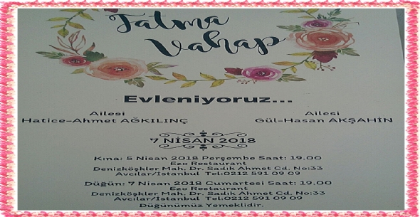 Fatma ile Vahap Evleniyorlar...