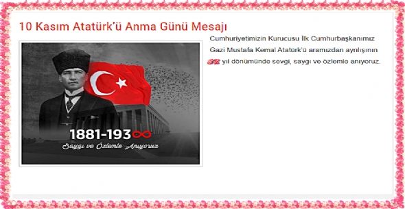 Atamz, Sayg, Sevgi ve zlemle anyoruz - 10 Kasm 202